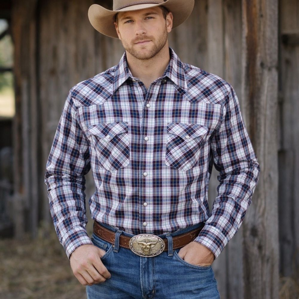 Wrangler Pearl Snap Western Shirt – Size Medium